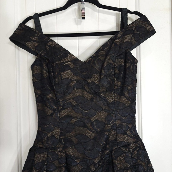 Victor Costa Womens Dress Vtg Black Lace Corset 80s Gothic Prom Puff Gown Size 4 - Picture 3 of 13